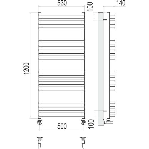 Полотенцесушитель Terminus 4670078513427 53х120 водяной хром - фото 3