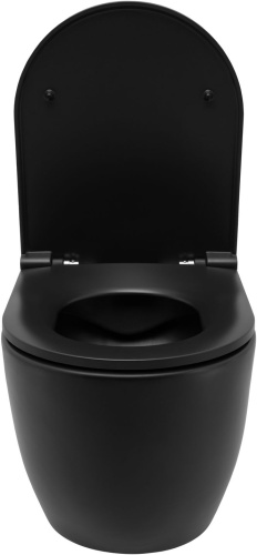 Унитаз приставной Allen Brau Reality 4.32004.31 черный матовый с сиденьем микролифт безободковый каскадный смыв - фото 5