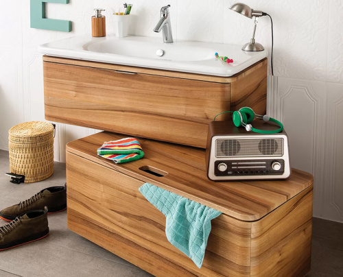 Тумба с раковиной Vitra Nest Trendy 56138 80х45х37 подвесная цвет натуральное дерево - фото 2