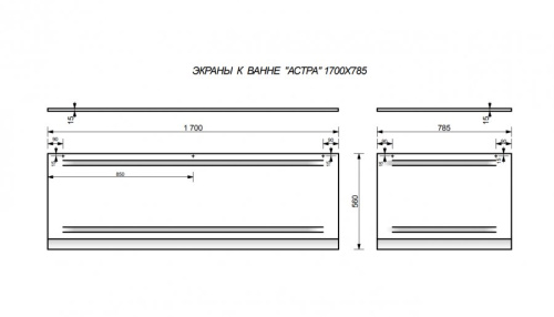Экран торцевой для ванны Эстет Астра ФР-00014632 - фото 3