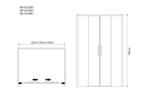 Душевая дверь Grossman Fly GR-D120Fl 120х190 стекло прозрачное профиль хром глянцевый - фото 3