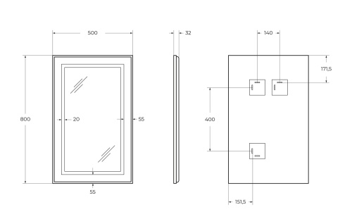 Зеркало в ванную BelBagno Kraft SPC-KRAFT-500-800-SENS-AL 50х80 цвет серый - фото 5