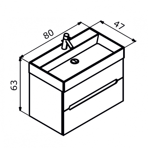 Тумба с раковиной Orka Malta 5001474 80х47х63 цвет серый матовый - фото 4