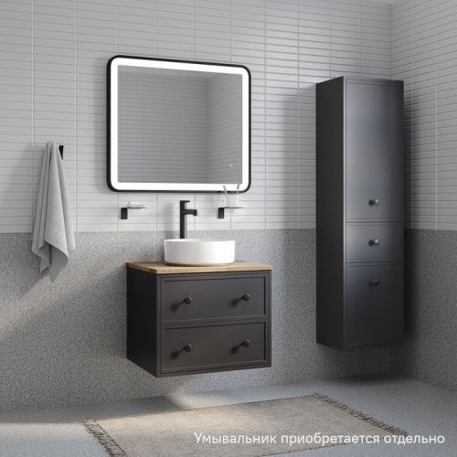 Тумба под раковину IDDIS Torr TOR60DVi95K 60х51х50 подвесная цвет темно-серый - фото 3