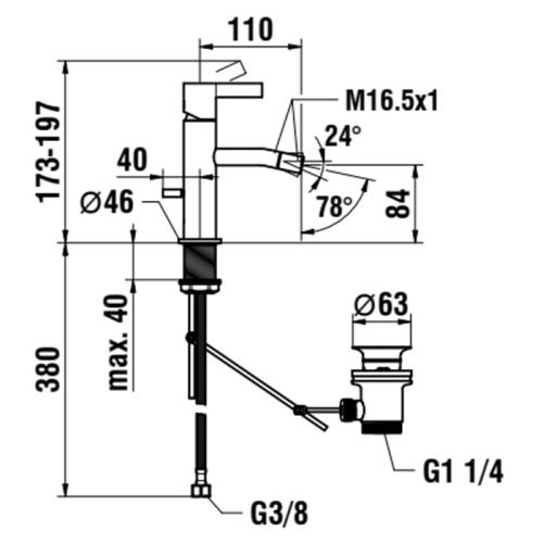 Смеситель Laufen Kartell 3.4133.1.090.101.1 на биде хром - фото 2