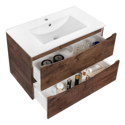 Тумба под раковину Vincea Mia VMC-2MC750RW 75х50х46 подвесная цвет коричневый - фото 4