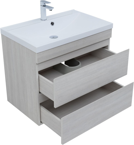 Тумба под раковину Aquanet Нота NEW 00334204 74х47х61 подвесная цвет светлое дерево - фото 2