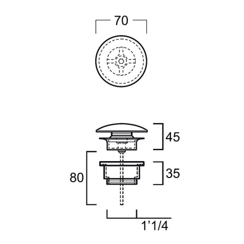 Донный клапан для раковины Simas Agile PLCE bi matt - фото 2