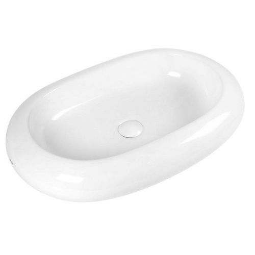 Раковина из сантехнического фарфора Bond Oval S58-640 60х40 накладная цвет белый без отверстий под смеситель