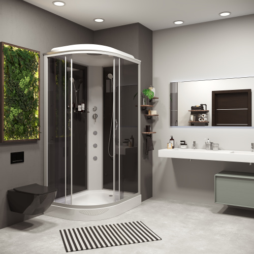 Душевая кабина Niagara Classic 35121433RG 120х80 асимметричная с крышей ориентация правая - фото 3