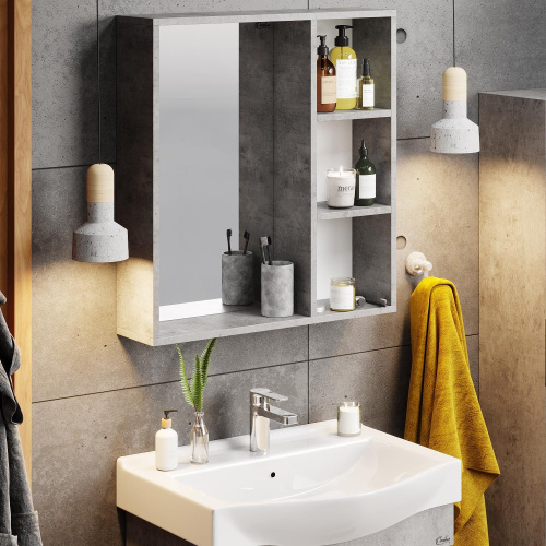 Зеркало-шкаф Onika Девис 206542 65х15х70 подвесной цвет серый - фото 2