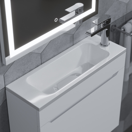 Раковина из литьевого мрамора Uperwood Modul 2911020338 60х21 полувстраиваемая цвет белый - фото 2