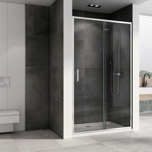 Душевая дверь Abber Schwarzer Diamant AG301505 150х190 стекло прозрачное профиль хром глянцевый - фото 2