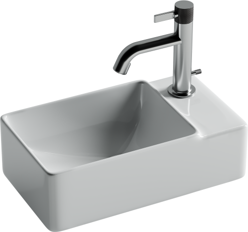 Раковина из сантехнического фарфора Ceramica Nova ELEMENT CN5045 40х22 подвесная цвет белый 1 отверстие под смеситель - фото 2