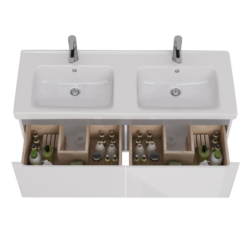 Тумба под раковину LeMark Buno mini LM05BM125T 120х45х39 подвесная цвет белый/серый - фото 3