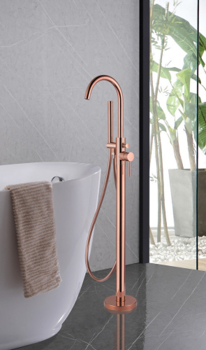 Смеситель Abber Wasser Kreis AF8115RGN напольный золото розовое - фото 2