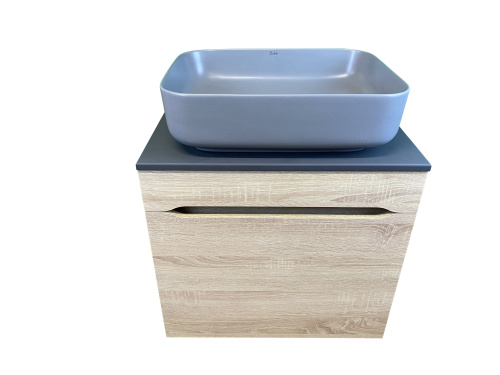 Тумба с раковиной Sintesi STL.W7017_SIN-LVB-APP-409GM 60х55х50 подвесная цвет бежевый - фото 4