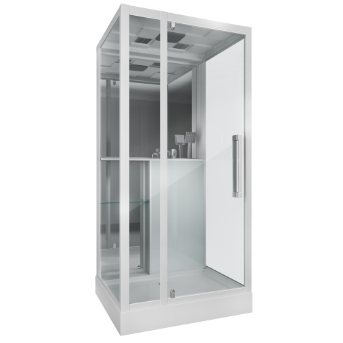 Душевая кабина Grossman GR166 100х90 прямоугольная с крышей ориентация универсальная