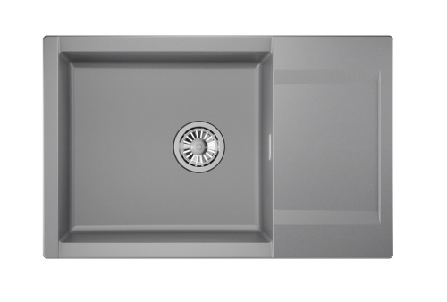 Кухонная мойка Granula 7807, АЛЮМИНИУМ 78х50 цвет серый поверхность матовая - фото 2