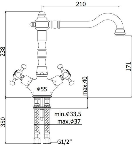 Смеситель для кухни Paffoni Belinda FBLV180CR на мойку хром - фото 3