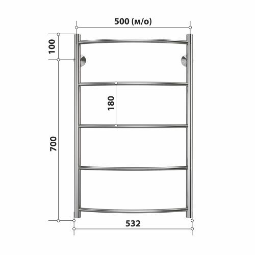 Полотенцесушитель Stelmix 4670078541130 53х80 водяной хром - фото 3