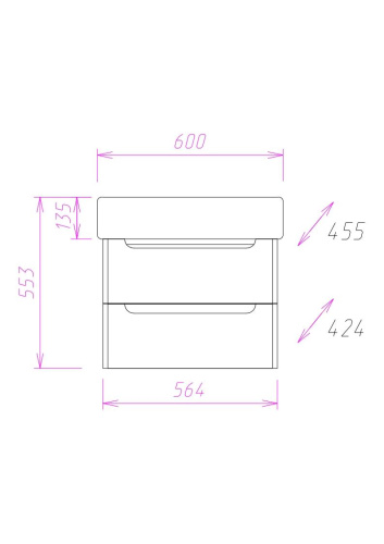 Тумба под раковину Onika Неаполь 106104 55х43х43 подвесная - фото 3