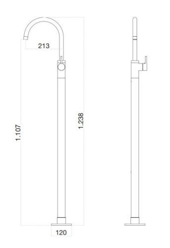 Смеситель Webert RI832101010 напольный золото - фото 3