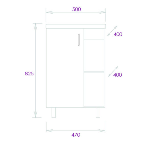 Тумба под раковину Onika Тимбер 105035 47х40х68 напольная - фото 3