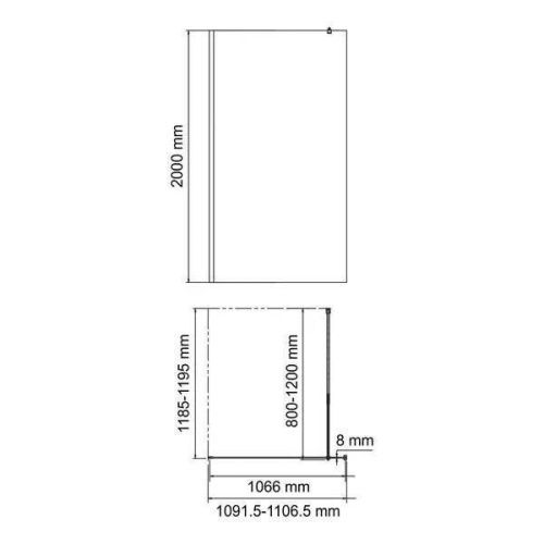 Душевая перегородка Wasserkraft Rur 30W 30W46BG-TXG 110х200 стекло текстурное профиль золото - фото 3
