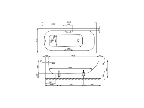 Ванна стальная Bette Form 2942-000 AD 160х70 встраиваемая прямоугольная без ножек - фото 3