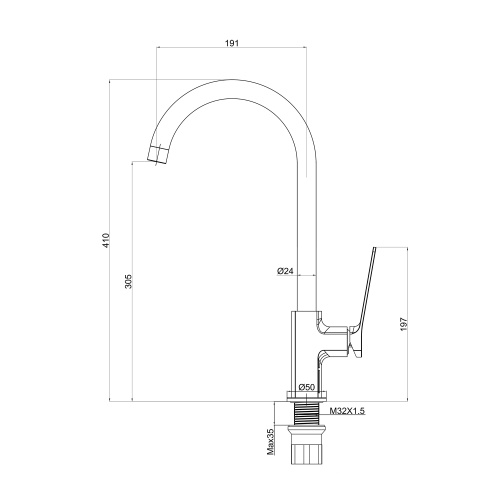 Смеситель для кухни Tokito YOKOHAMA TOK-YOK-1013 на раковину хром - фото 5