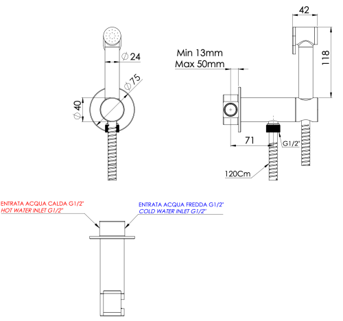 Гигиенический душ со смесителем Remer X61PW хром - фото 2