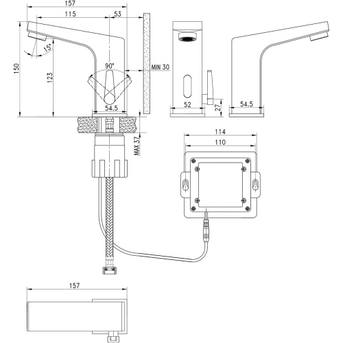 Смеситель LeMark Project LM4655CE на раковину хром - фото 2