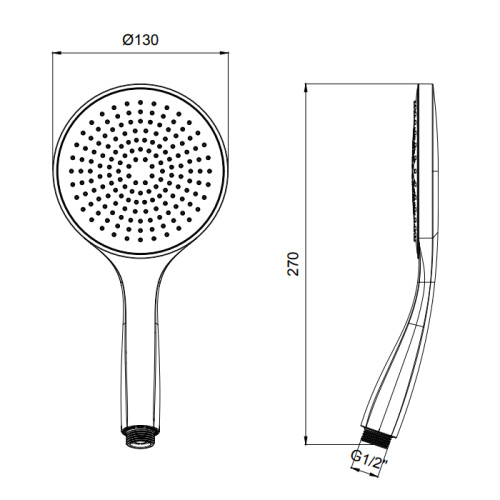 Душевая лейка Almar E082116.HB круглая - фото 2