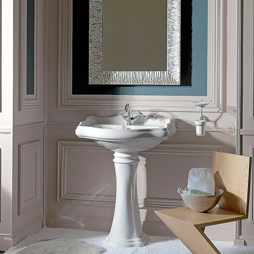 Раковина из сантехнического фарфора Kerasan Retro 104701*1 73х54 подвесная цвет белый 1 отверстие под смеситель