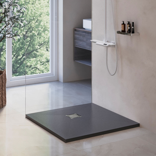 Душевой поддон из искусственного камня RGW Stone Tray (Стоун Трей) 16152088-02 80х80 серый без ножек - фото 3