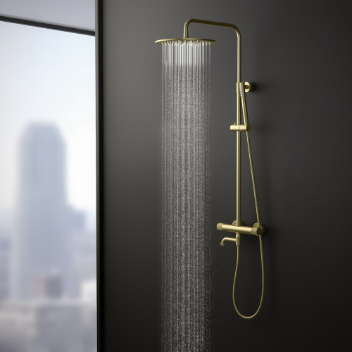 Душевая стойка Timo Tetra-thermo SX-0169/00 настенная цвет золото матовое - фото 4