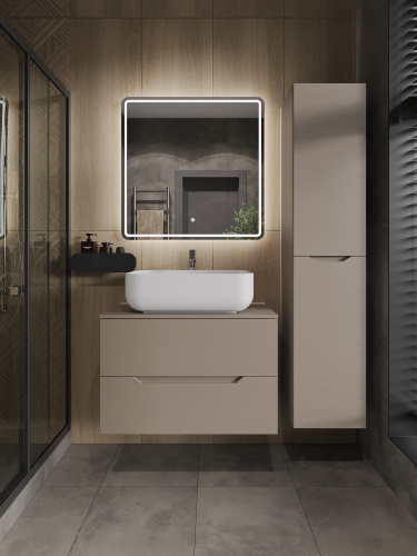 Тумба с раковиной Orange Line Li-80TuLMDF+B03-600W 81х46х68 цвет бежевый - фото 5