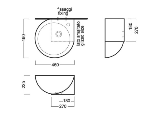 Раковина из санфаянса Hatria YOU&ME Y0H601 46х46 подвесная цвет белый - фото 3