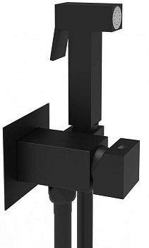 Гигиенический душ со смесителемPaffoni Tweet Square ZDUP112NO встраиваемый в стену черный