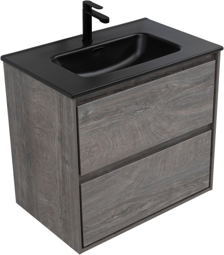 Тумба под раковину Aquanet Милан 00336373 70х45х64 подвесная цвет темное дерево - фото 2