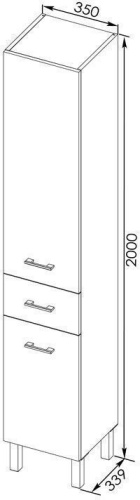 Шкаф-пенал Aquanet Верона 00187487 35х34х200 напольный цвет белый - фото 5