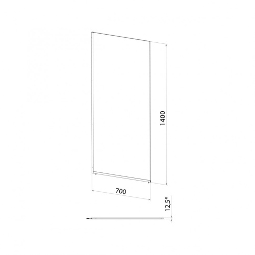 Душевая шторка на ванну Тритон Статик-Хром Щ0000067404 70х140 стекло прозрачное профиль хром ориентация универсальная - фото 5