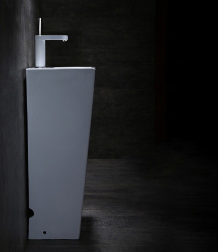 Раковина из санфаянса CeramaLux NB147 34х34 напольная цвет белый 1 отверстие под смеситель - фото 4