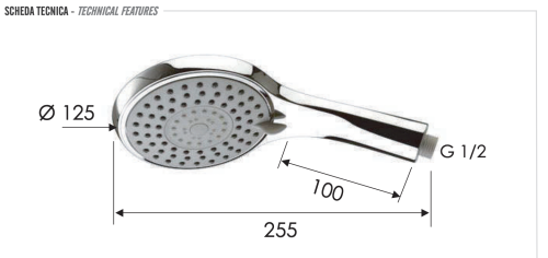 Душевая лейка Remer 318DKX округлая - фото 2