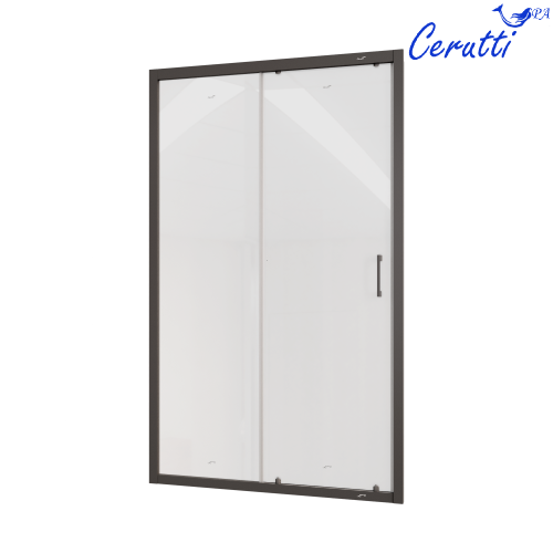 Душевая дверь Cerutti SPA GLORIA D120B 120х195 стекло прозрачное профиль черный - фото 2