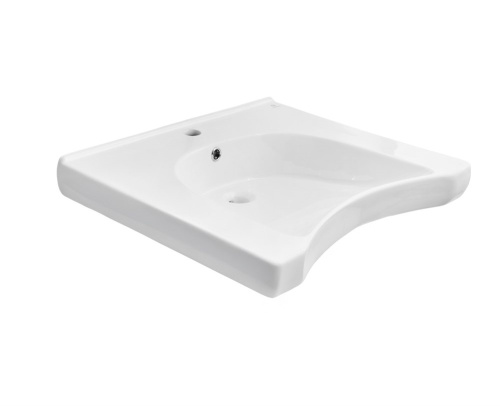 Раковина из сантехнического фарфора Dstrana 4624 64х55 подвесная цвет белый - фото 2