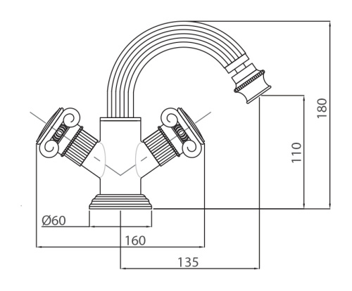 Смеситель Cezares APHRODITE APHRODITE-BS2-01-Bi на биде хром - фото 2