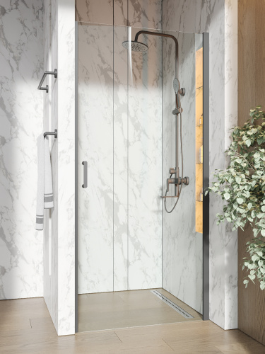 Душевая дверь Orange E05-090TB 90х190 стекло прозрачное профиль черный - фото 4