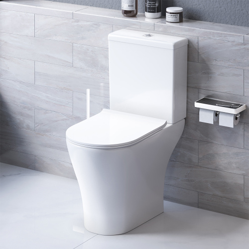 Унитаз напольный с бачком Damixa Sirius DX86C8600SC белый с сиденьем микролифт безободковый каскадный смыв - фото 3